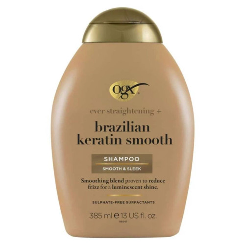 شامپو او جی ایکس OGX کراتین مدل brazilian keratin smooth ساخت آمریکا حجم 385 میلی لیتر