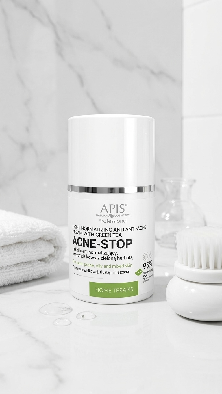 کرم ضد جوش و متعادل‌کننده پوست آپیس مدل Acne-Stop حاوی چای سبز 50 میل