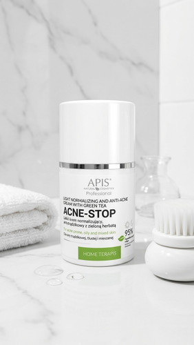 کرم ضد جوش و متعادلکننده پوست آپیس مدل Acne-Stop حاوی چای سبز 50 میل