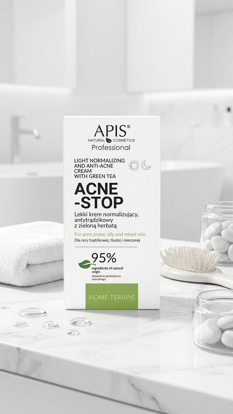 کرم ضد جوش و متعادلکننده پوست آپیس مدل Acne-Stop حاوی چای سبز 50 میل